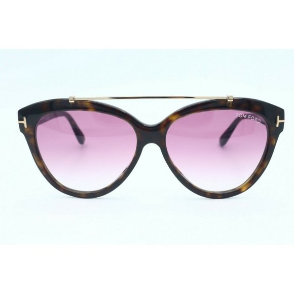 New Tom Ford Livia TF 518 52Z Cat Eye Tortoise Sunglasses Purple Gradient Lenses main image 5